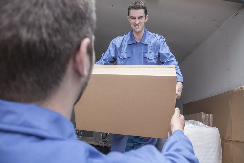 Moving boxes and furniture ready for a local house removal in Crystal Palace