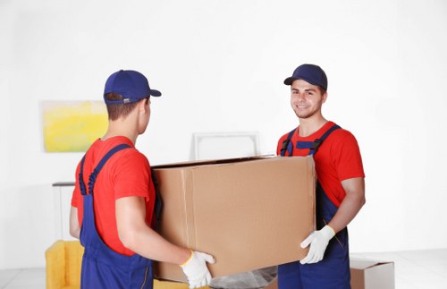 Packed household items ready for transport by movers in Crystal Palace