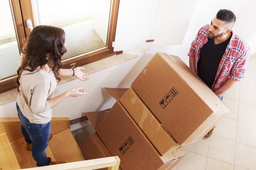 Securely arranged items in a van to prevent shifting during transport